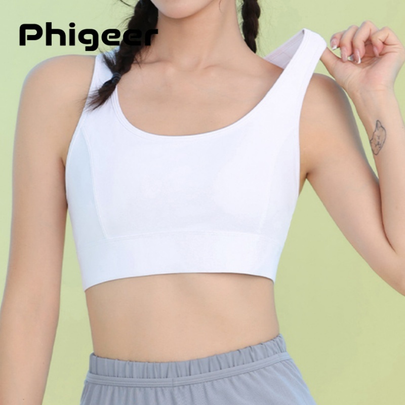 Sports Bra Racerback - PHIGEER 여성 하이 임팩트 스포츠 브라