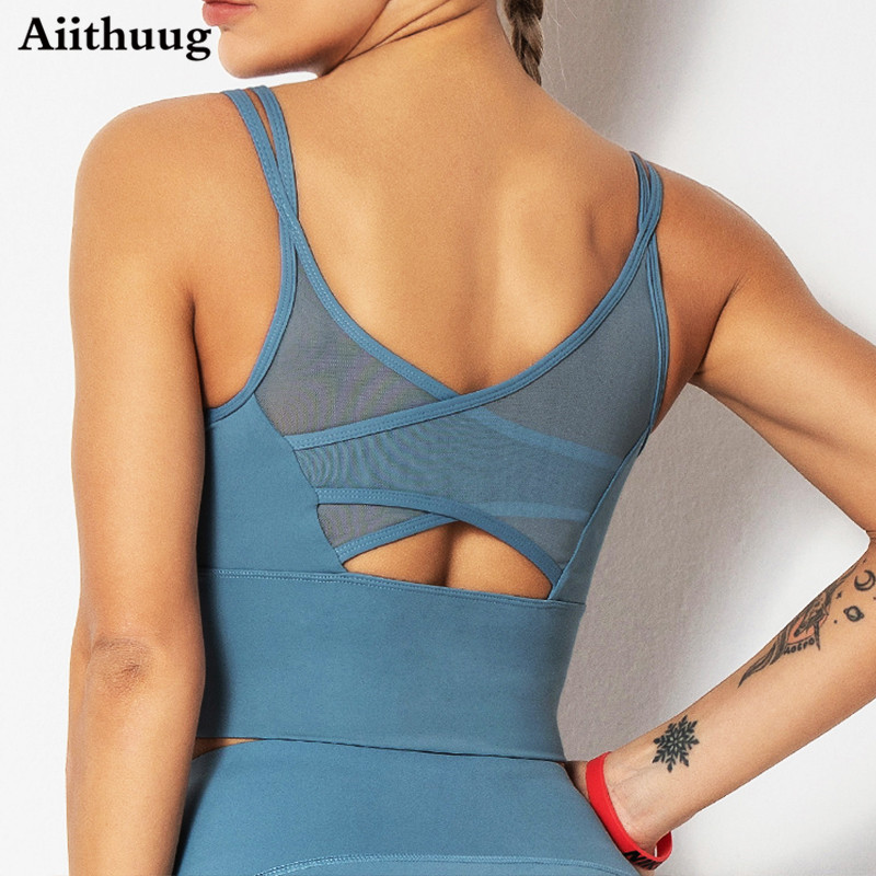Aiithuug 요가 브래지어 피트니스 셔츠 러닝 탑  - Sports Bra Racerback 리뷰 및 가격