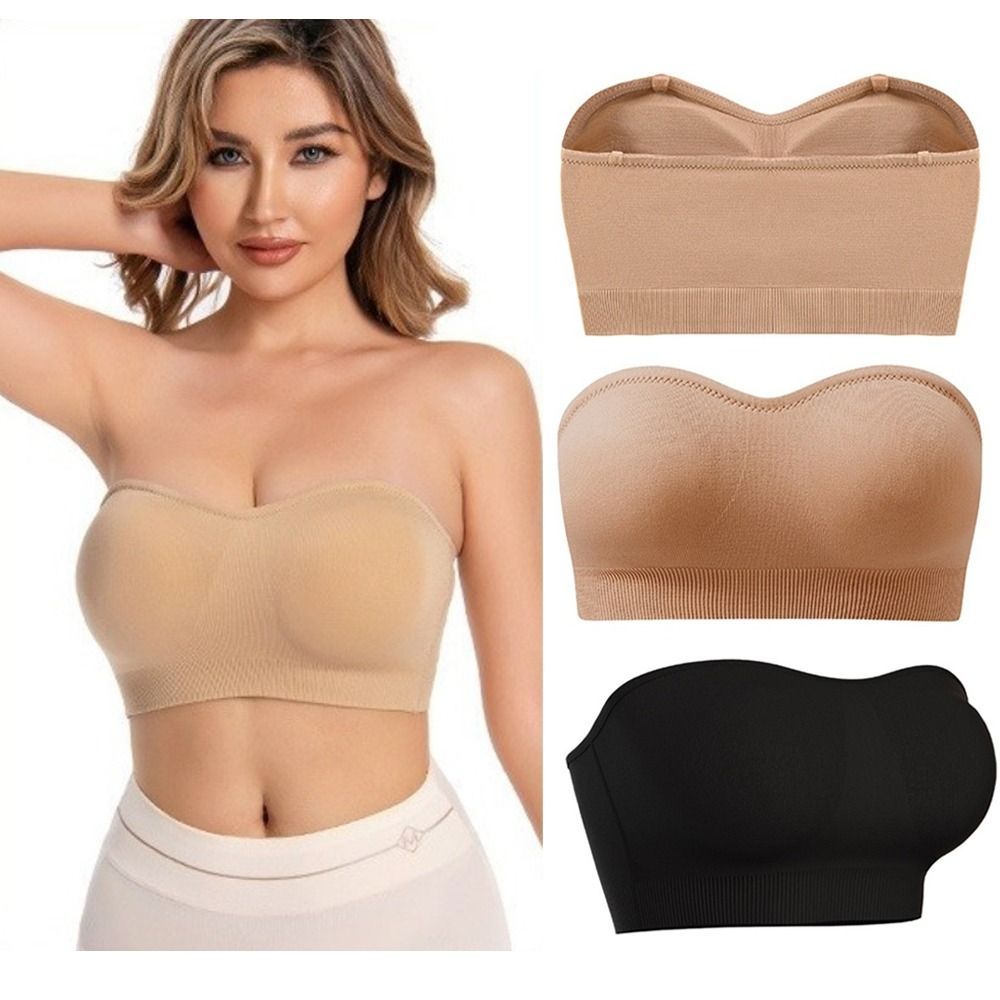 편안한 패딩 스트랩리스 밴두 브라, 미끄럼 방지 실리콘 - Push Up Bra Silicone 리뷰 및 가격