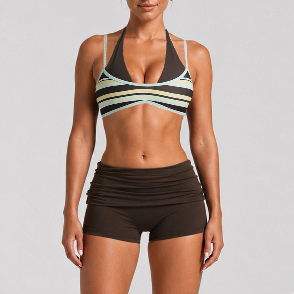 패드 여성용 블록 도트 홀터 더블 스트랩 요가 브라 스 - Sports Bra Racerback 리뷰 및 가격