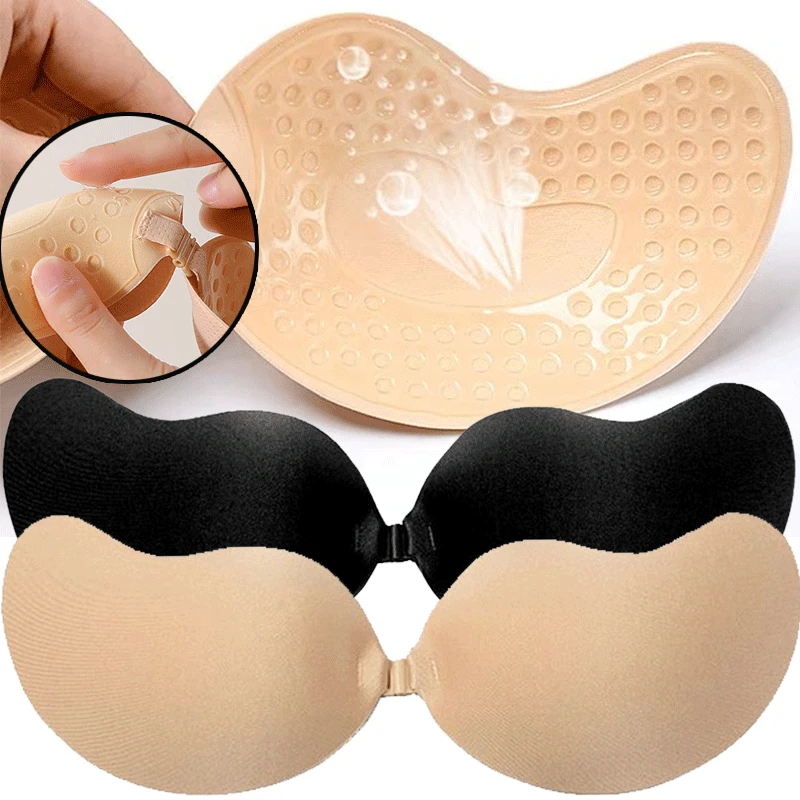 재사용 가능한 접착식 니플 커버 A-D컵, 실리콘 패드 - Strapless Bra Adhesive 리뷰 및 가격